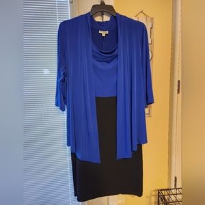 Dress Barn blue & black Dress.